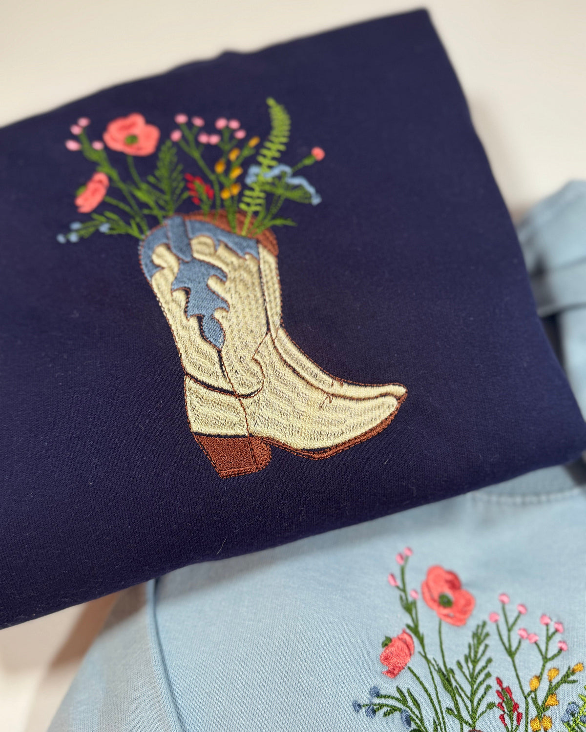 Cowboy Floral Embroidered Sweatshirt