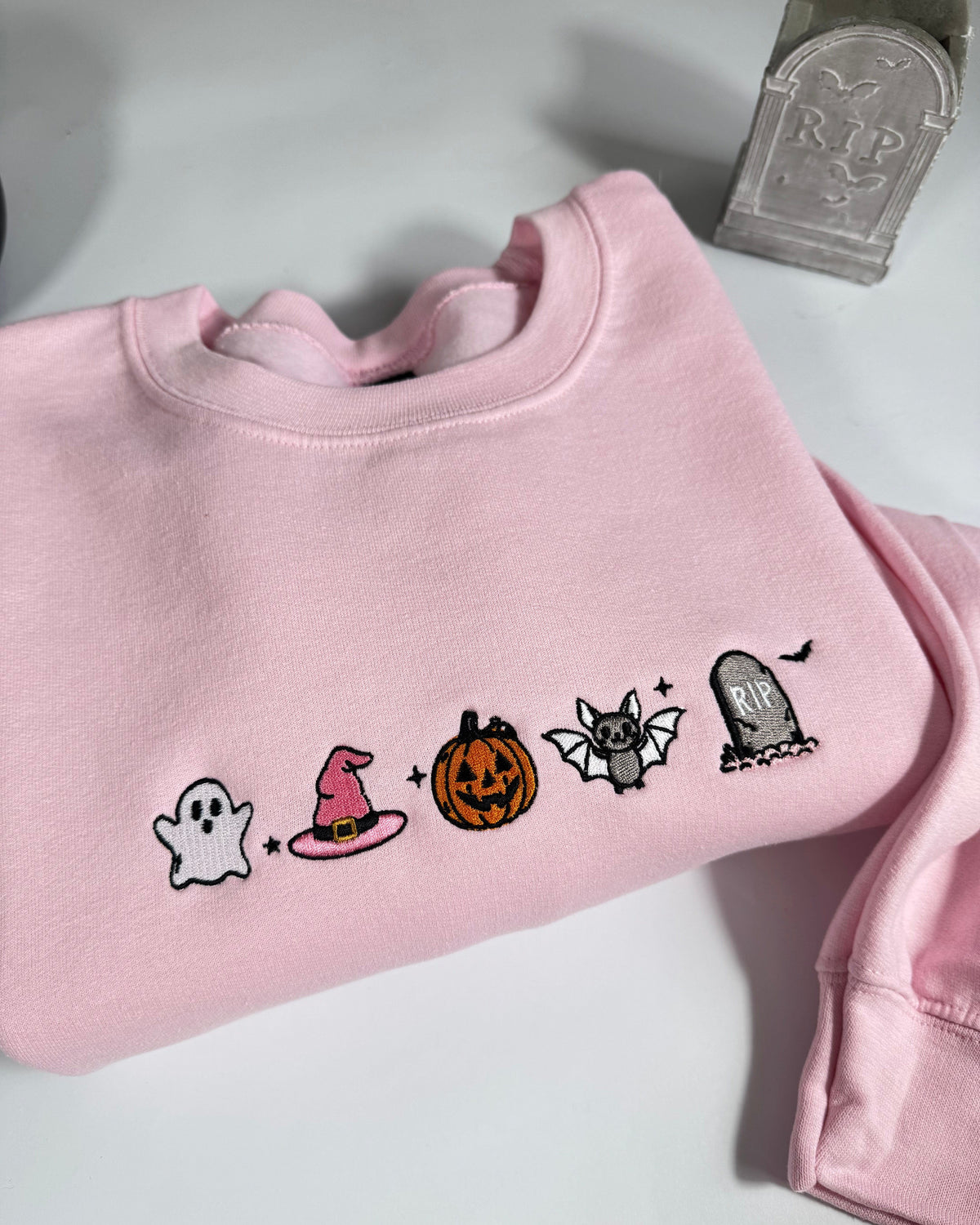 Cute Halloween Icons Embroidered Sweatshirt