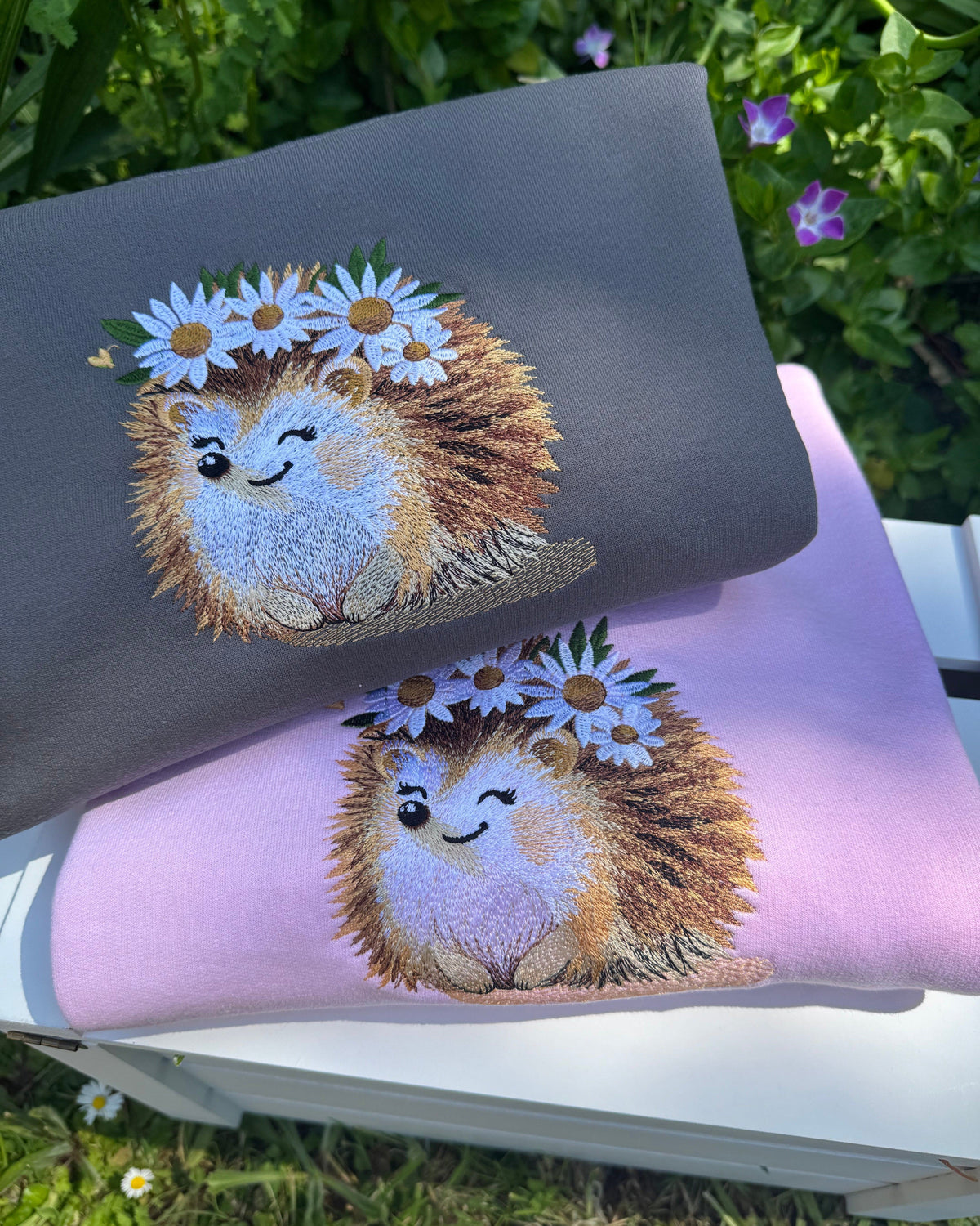 Daisy Hedgehog Embroidered Sweatshirt