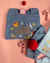 I Smell Snow Embroidered Sweatshirt