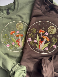 Magical Mushrooms & Moon Embroidered Sweatshirt