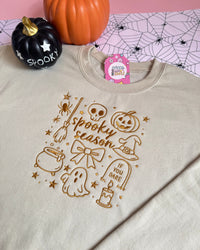 Spooky Season Icons Embroidered Sweatshirt