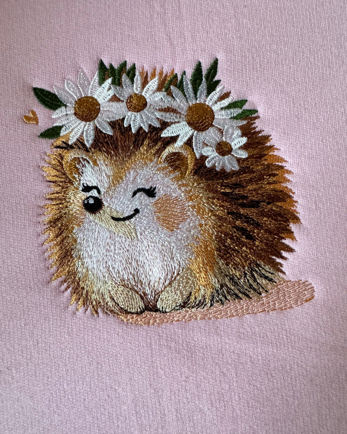 Daisy Hedgehog Embroidered Sweatshirt