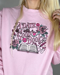A Date with a Good Book Embroidered Sweatshirt