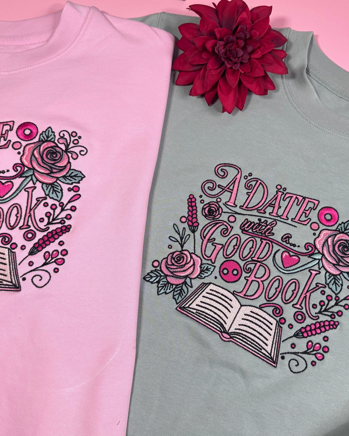 A Date with a Good Book Embroidered Sweatshirt