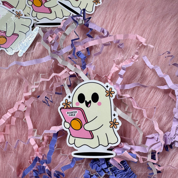 Bookish Girlie Ghost Sticker