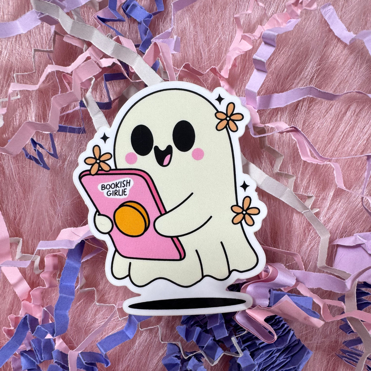 Bookish Girlie Ghost Sticker