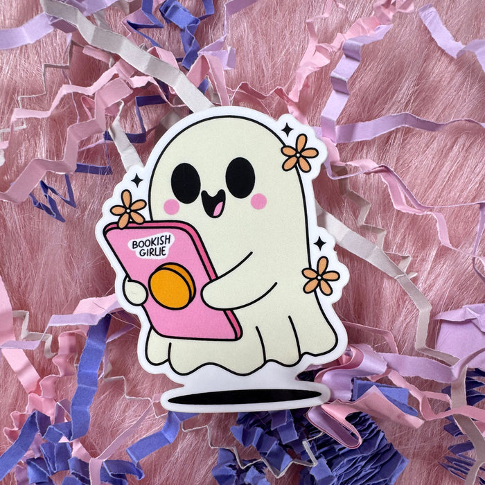 Bookish Girlie Ghost Sticker