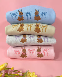 Bunnies and Bows Embroidered Sweatshirt