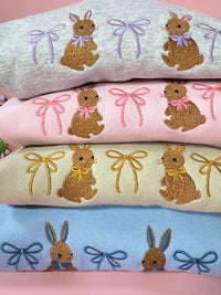 Bunnies and Bows Embroidered Sweatshirt