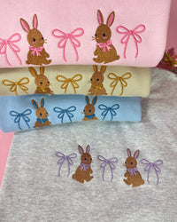Bunnies and Bows Embroidered Sweatshirt