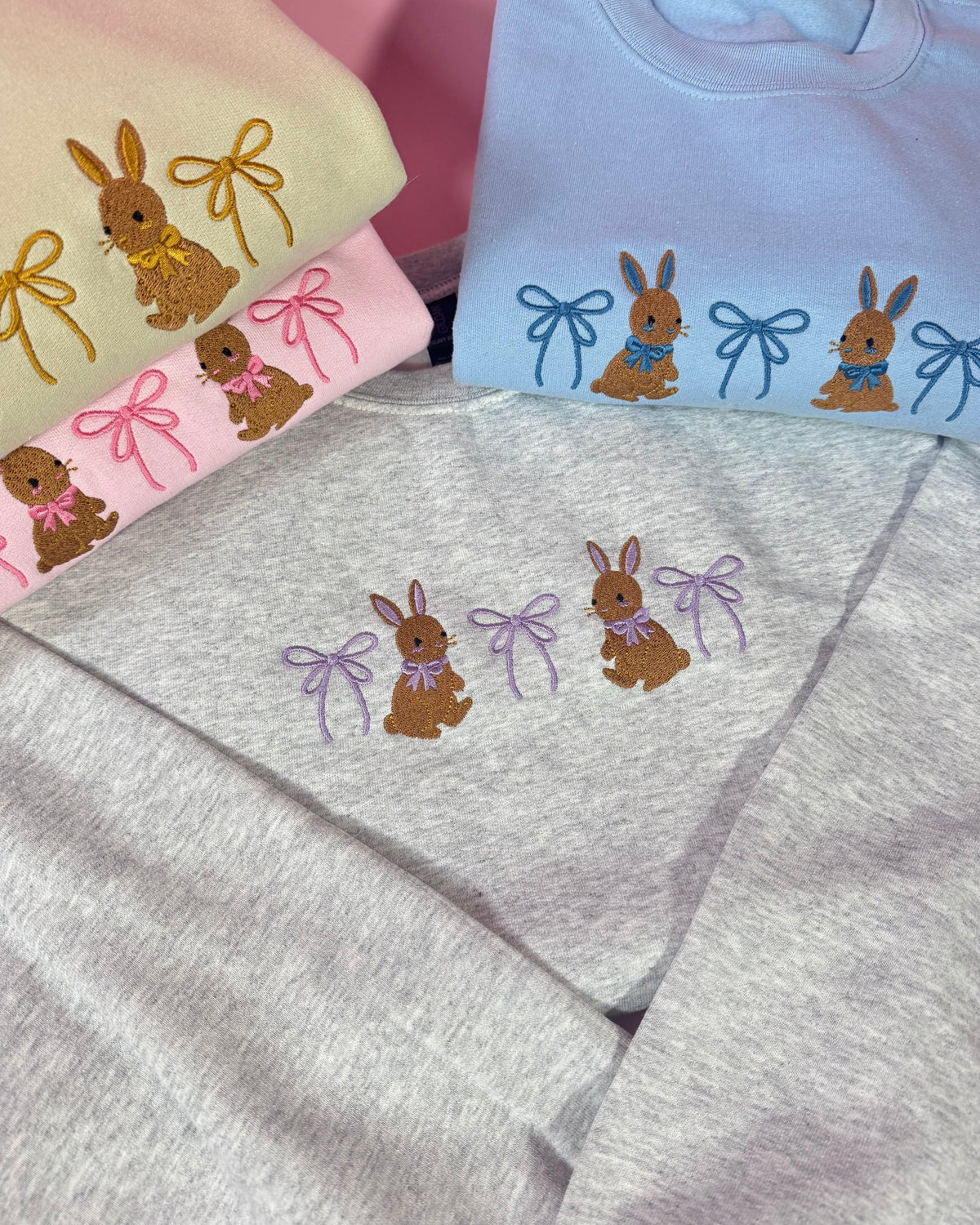 Bunnies and Bows Embroidered Sweatshirt