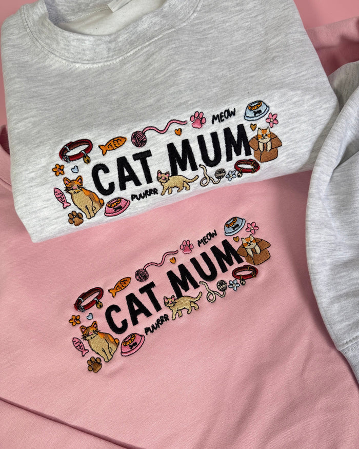 Cat Mum Embroidered Sweatshirt