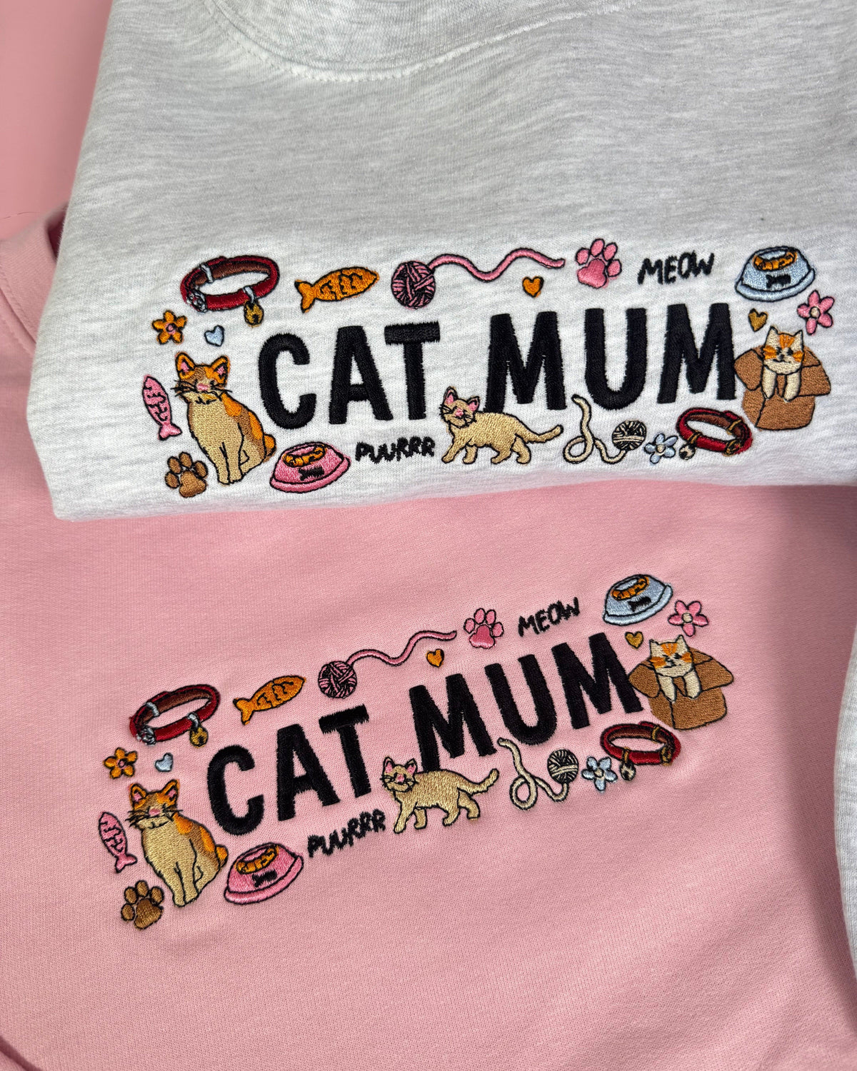 Cat Mum Embroidered Sweatshirt