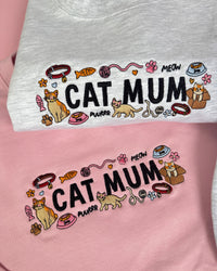 Cat Mum Embroidered Sweatshirt