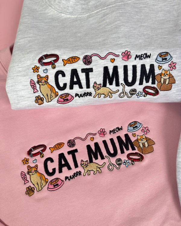 Cat Mum Embroidered Sweatshirt