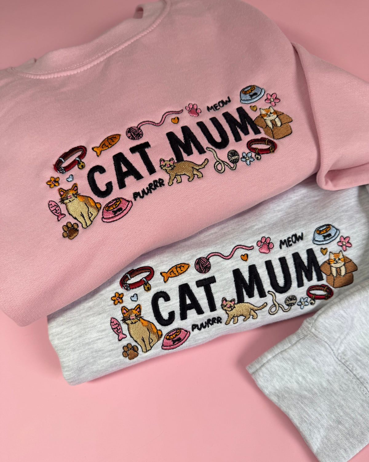 Cat Mum Embroidered Sweatshirt