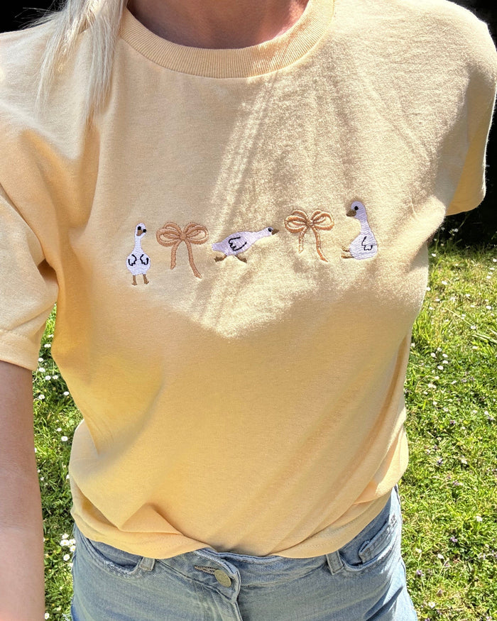 Coquette Silly Gooses Embroidered T-Shirt