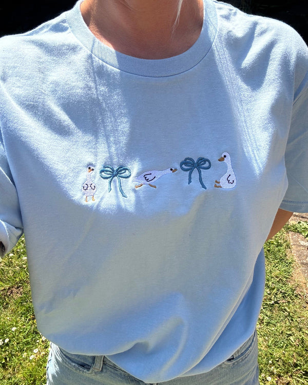 Coquette Silly Gooses Embroidered T-Shirt