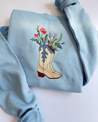 Cowboy Floral Embroidered Sweatshirt