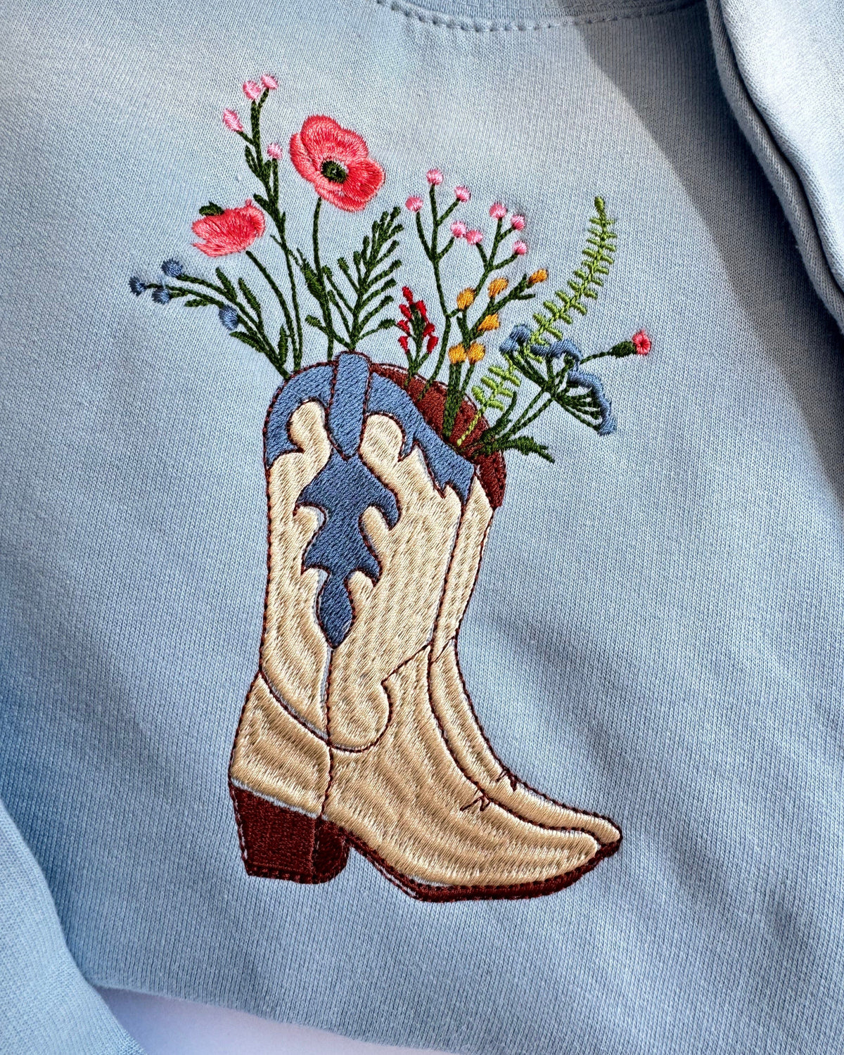 Cowboy Floral Embroidered Sweatshirt