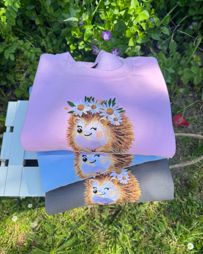 Daisy Hedgehog Embroidered Sweatshirt