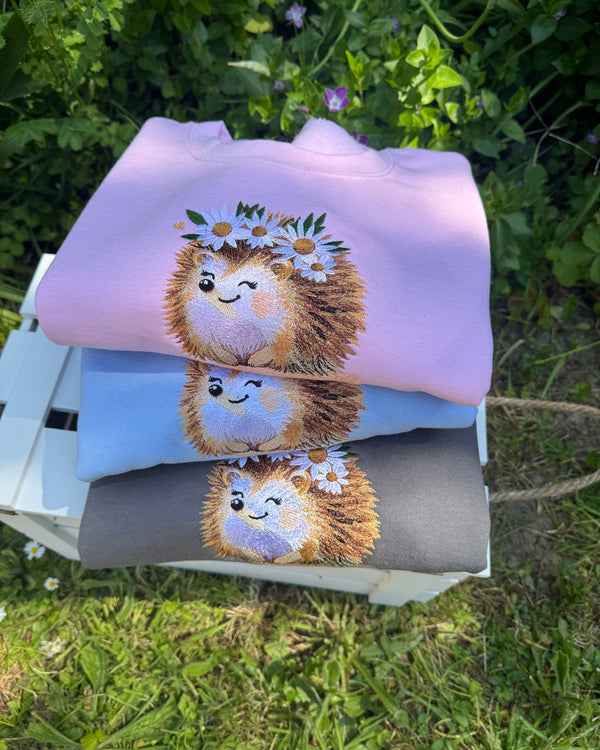 Daisy Hedgehog Embroidered Sweatshirt
