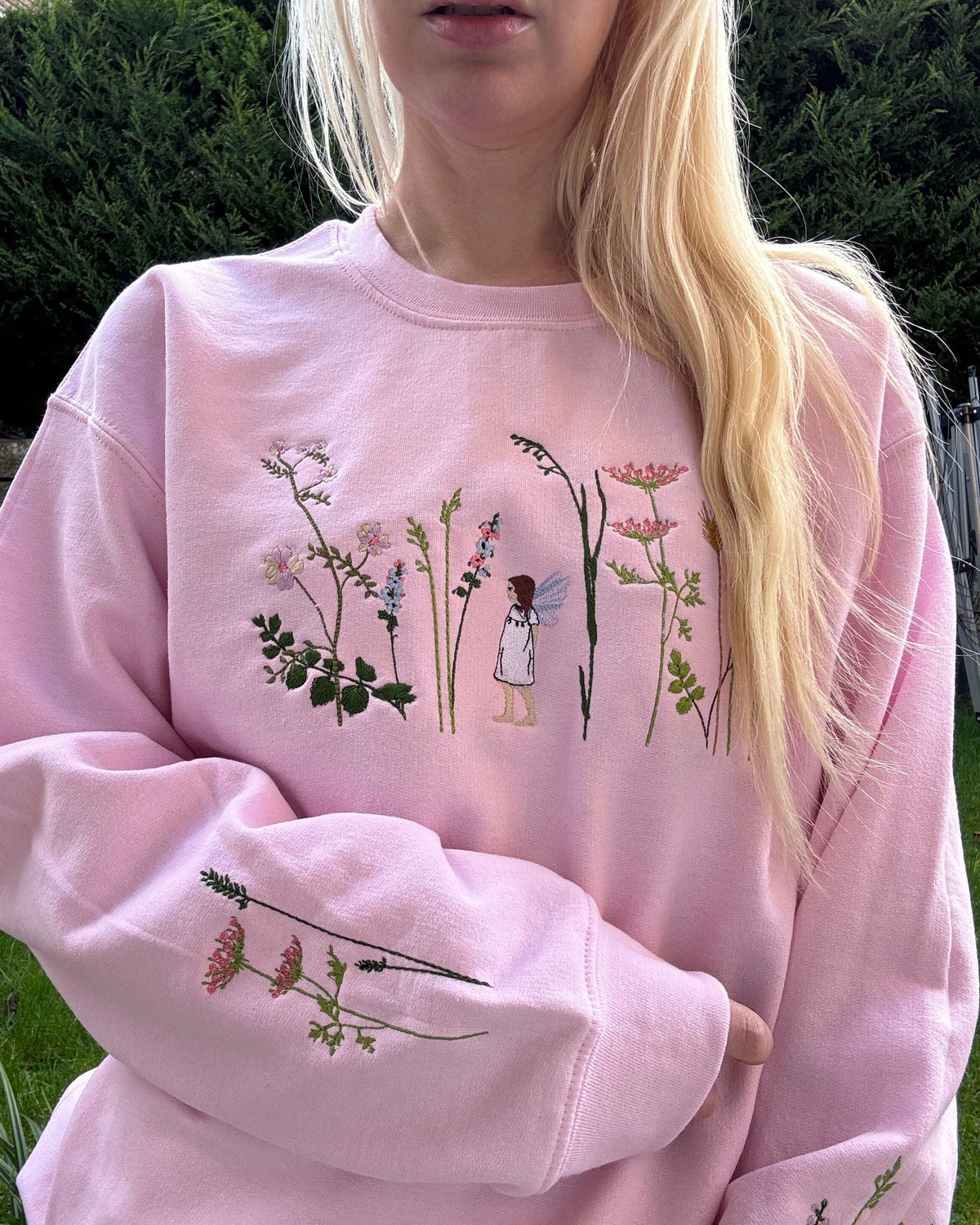 Enchanted Elf Garden Embroidered Sweatshirt