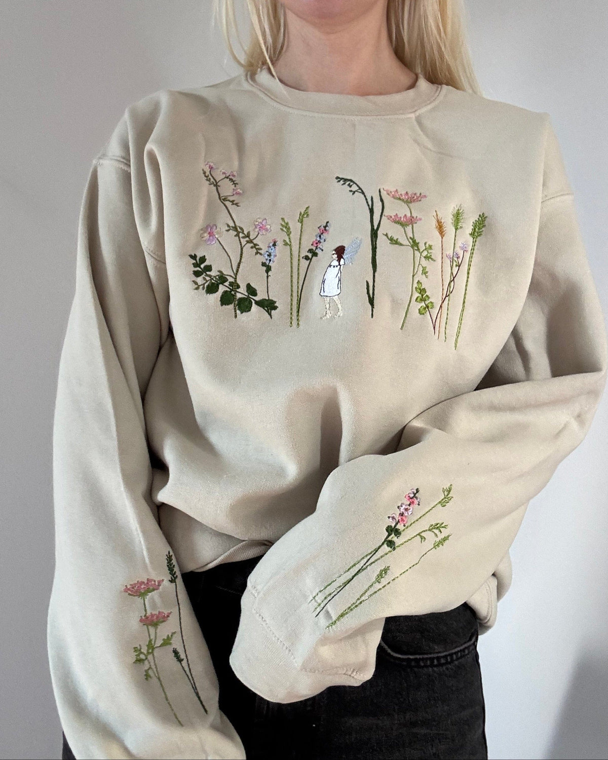 Enchanted Elf Garden Embroidered Sweatshirt