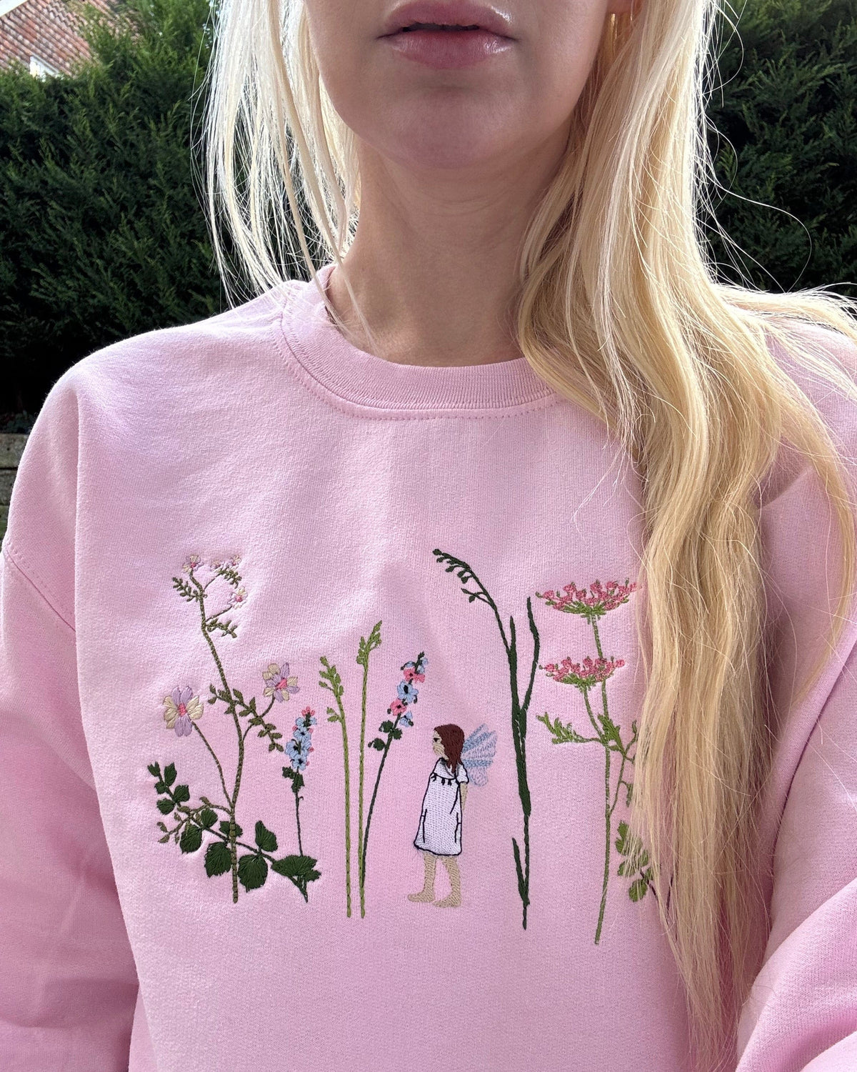 Enchanted Elf Garden Embroidered Sweatshirt