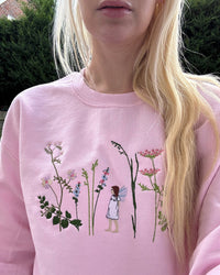 Enchanted Elf Garden Embroidered Sweatshirt