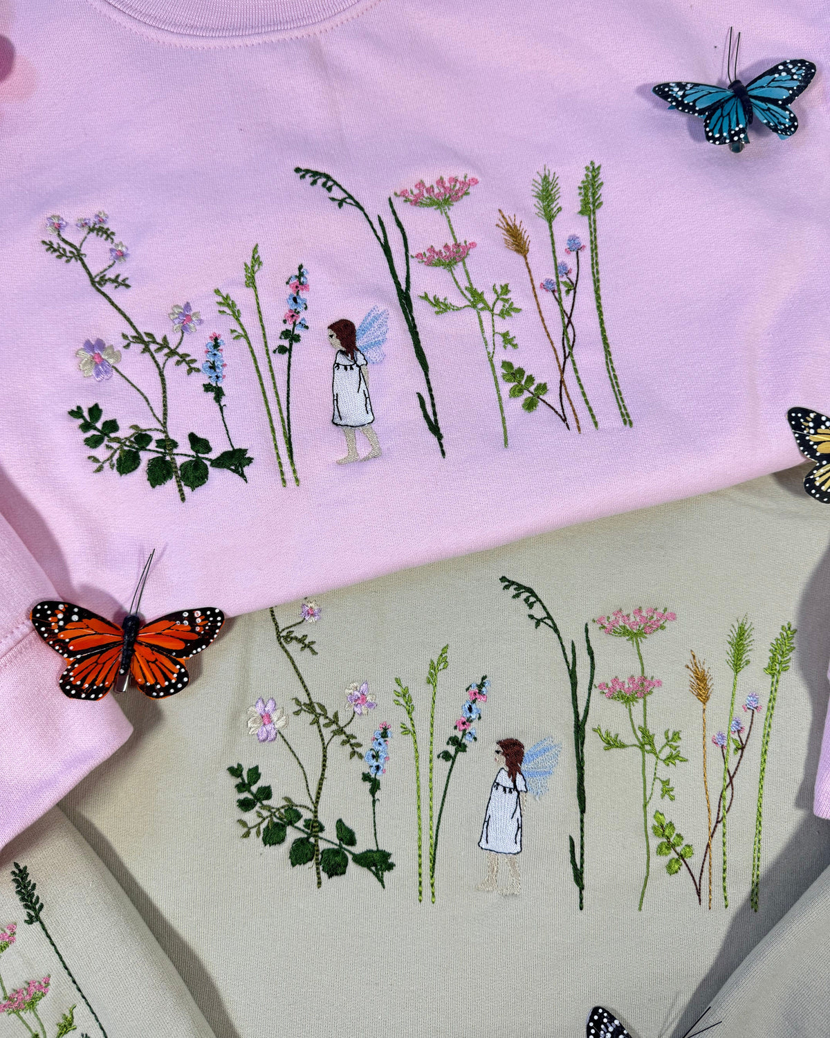 Enchanted Elf Garden Embroidered Sweatshirt