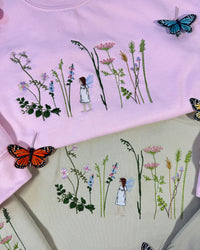 Enchanted Elf Garden Embroidered Sweatshirt