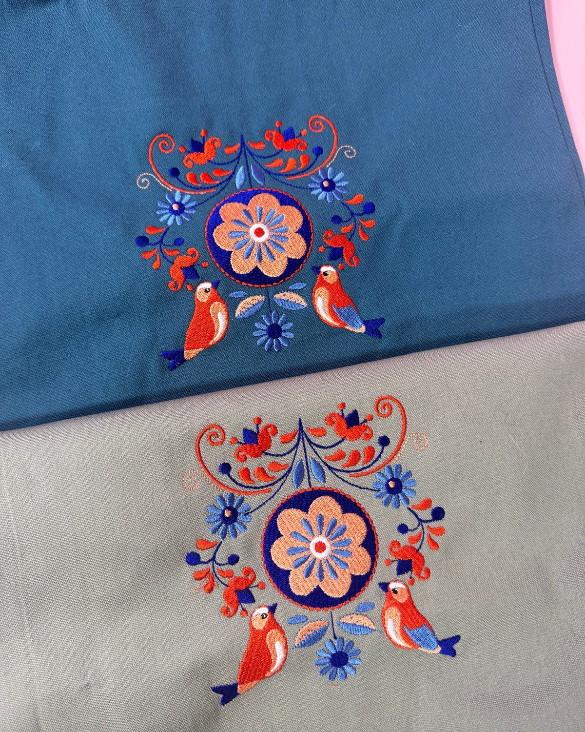 Floral Folk Birds Organic Tote Bag