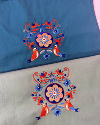 Floral Folk Birds Organic Tote Bag