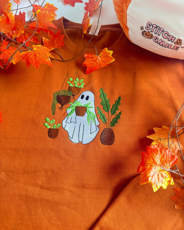 Ghosty Plant Lover Embroidered Sweatshirt