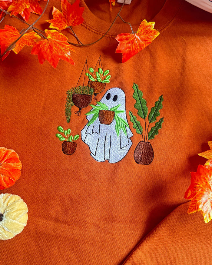 Ghosty Plant Lover Embroidered Sweatshirt