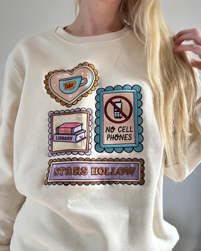 Gilmore Girl Icons Embroidered Sweatshirt