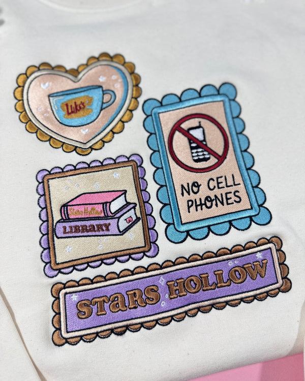 Gilmore Girl Icons Embroidered Sweatshirt