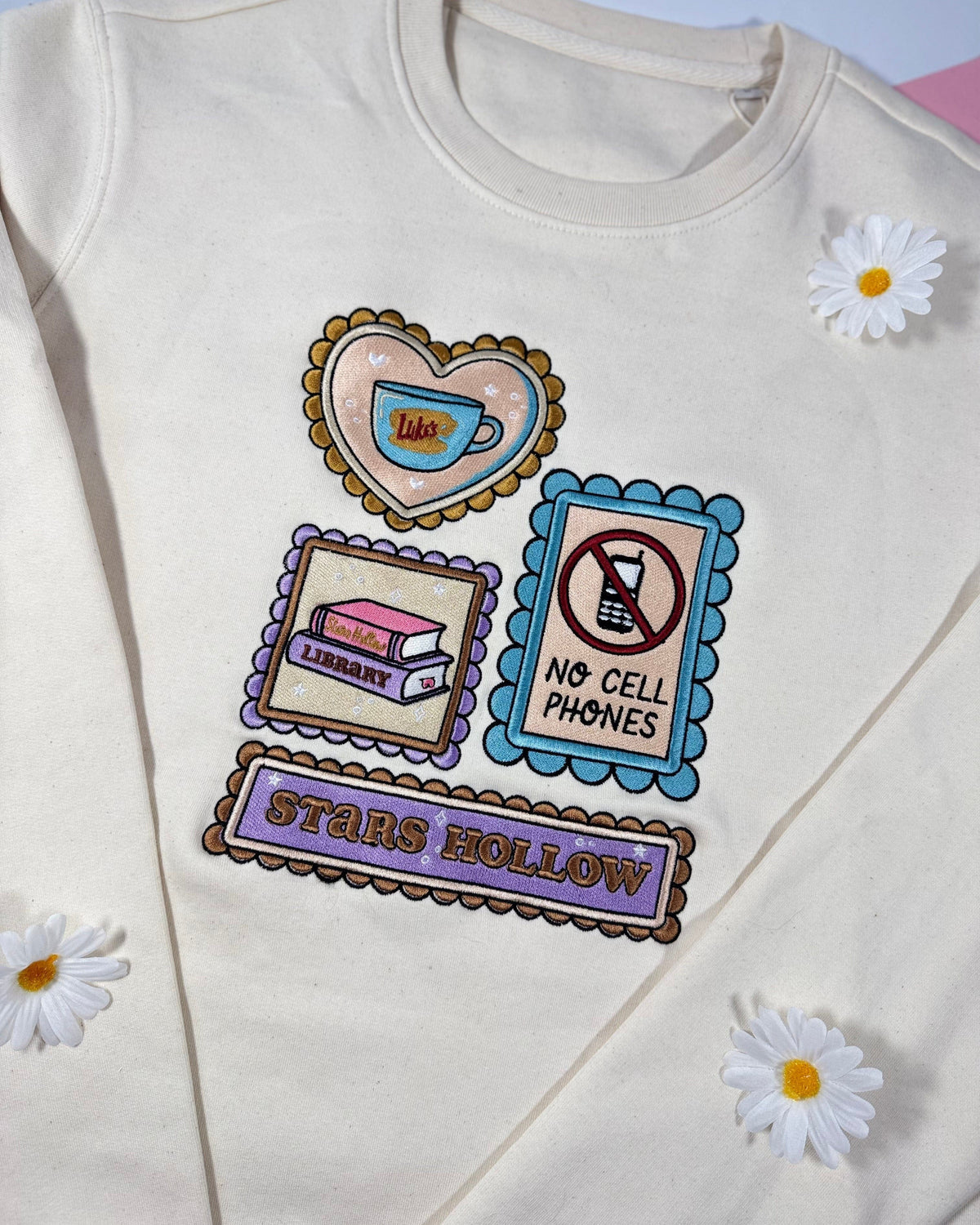 Gilmore Girl Icons Embroidered Sweatshirt