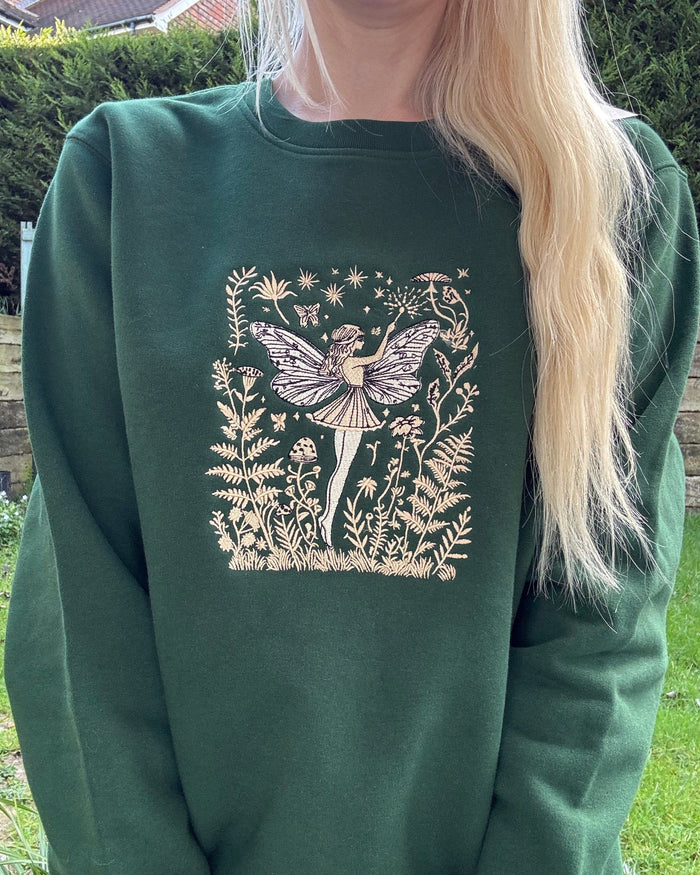 Gold Garden Fairy Embroidered Sweatshirt