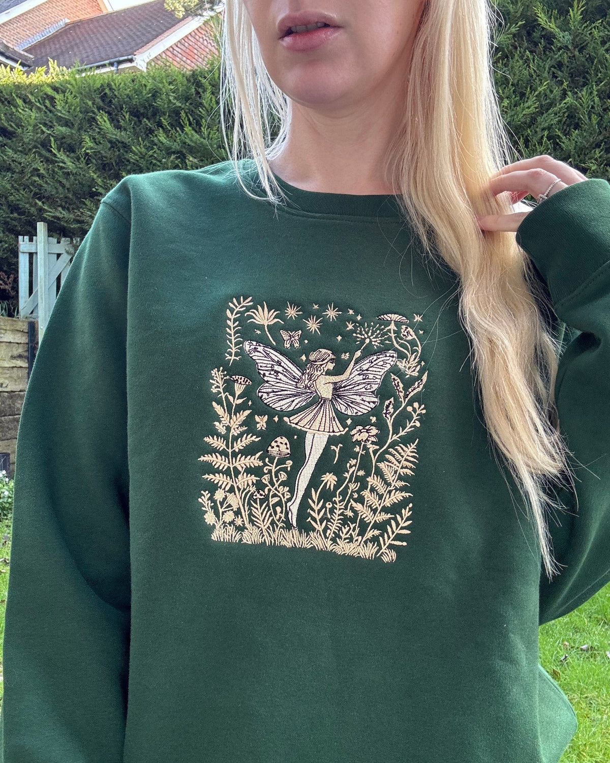 Gold Garden Fairy Embroidered Sweatshirt