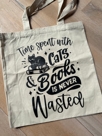 Books & Cats Tote Bag - SAMPLE SALE