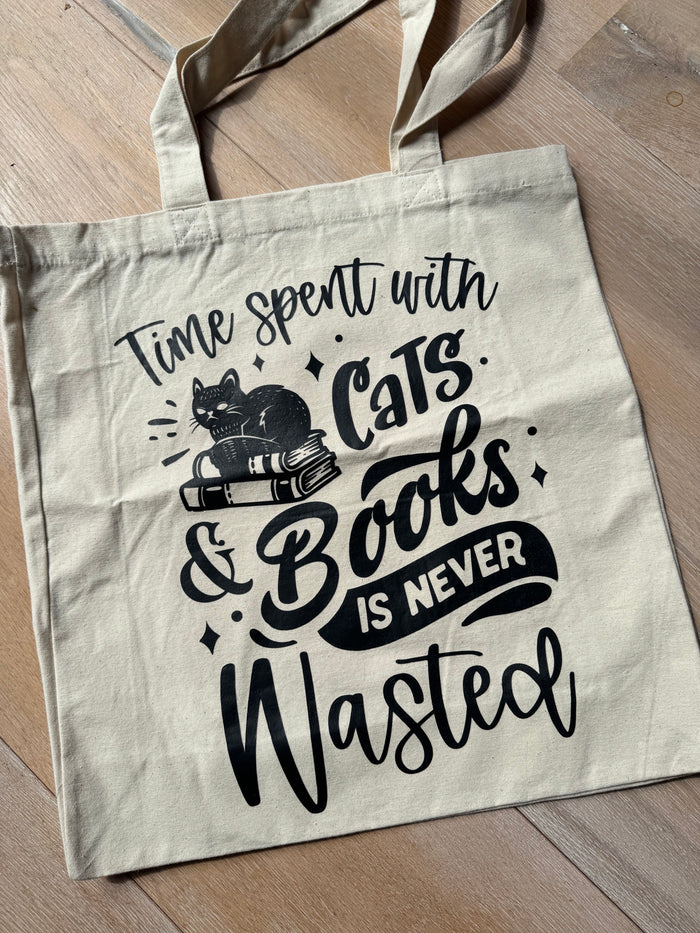 Books & Cats Tote Bag - SAMPLE SALE