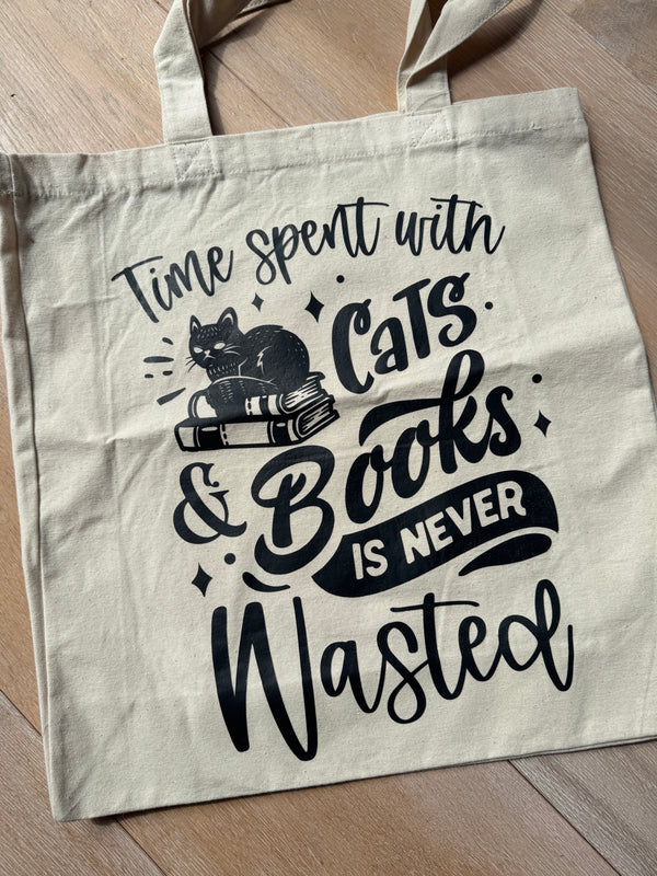 Books & Cats Tote Bag - SAMPLE SALE