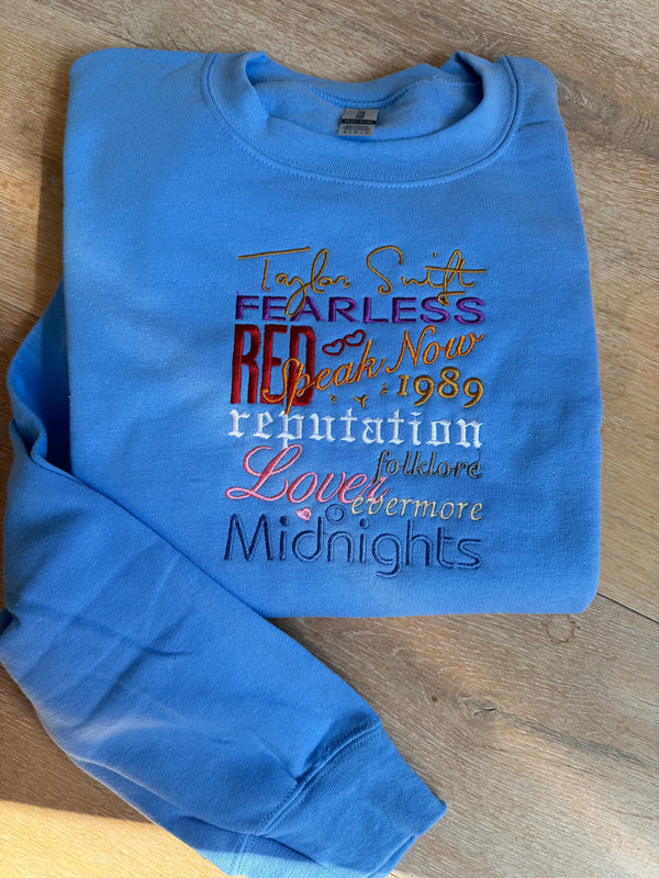 Taylor Swift Eras Sweatshirt - SAMPLE SALE, M