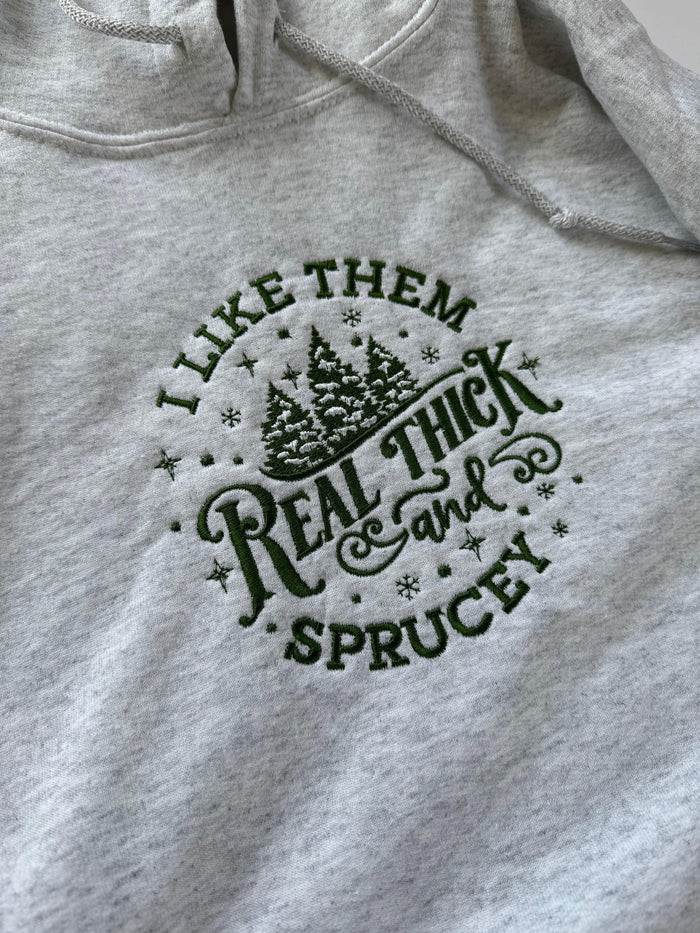 Thick and Sprucey Christmas Hoodie - SAMPLE SALE, M