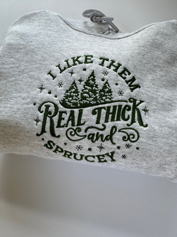 Thick and Sprucey Christmas Hoodie - SAMPLE SALE, M
