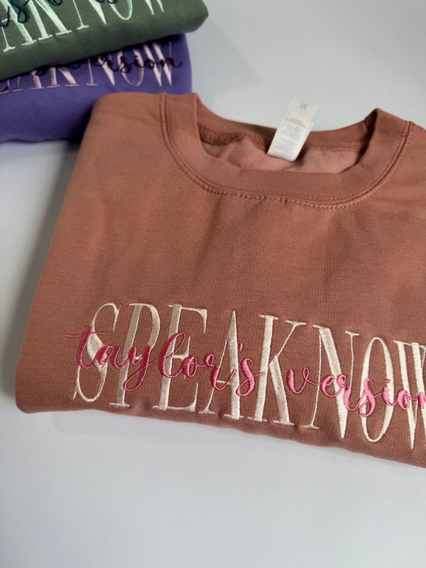 SWIFTIE Speak Now Blush Sweater - SAMPLE SALE