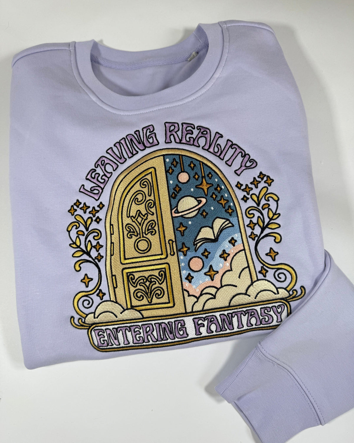 Leaving Reality, Entering Fantasy Premium Embroidered Sweatshirt